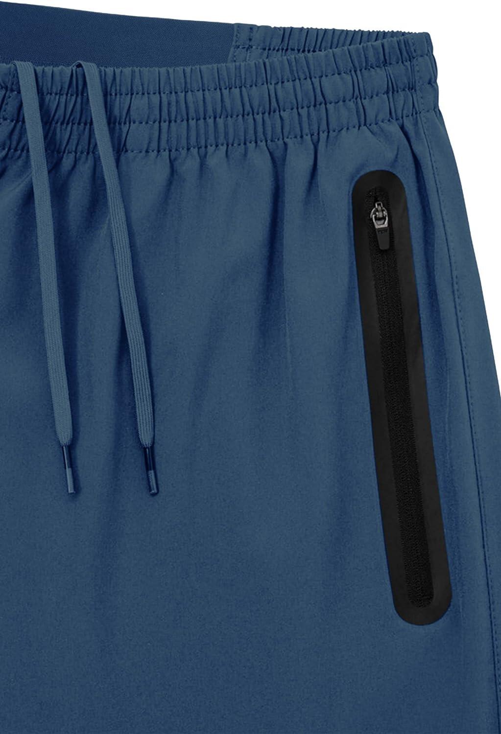 Men's Elite Tech Lightweight Running Shorts with Zip Pockets - Iron Blue 3/6