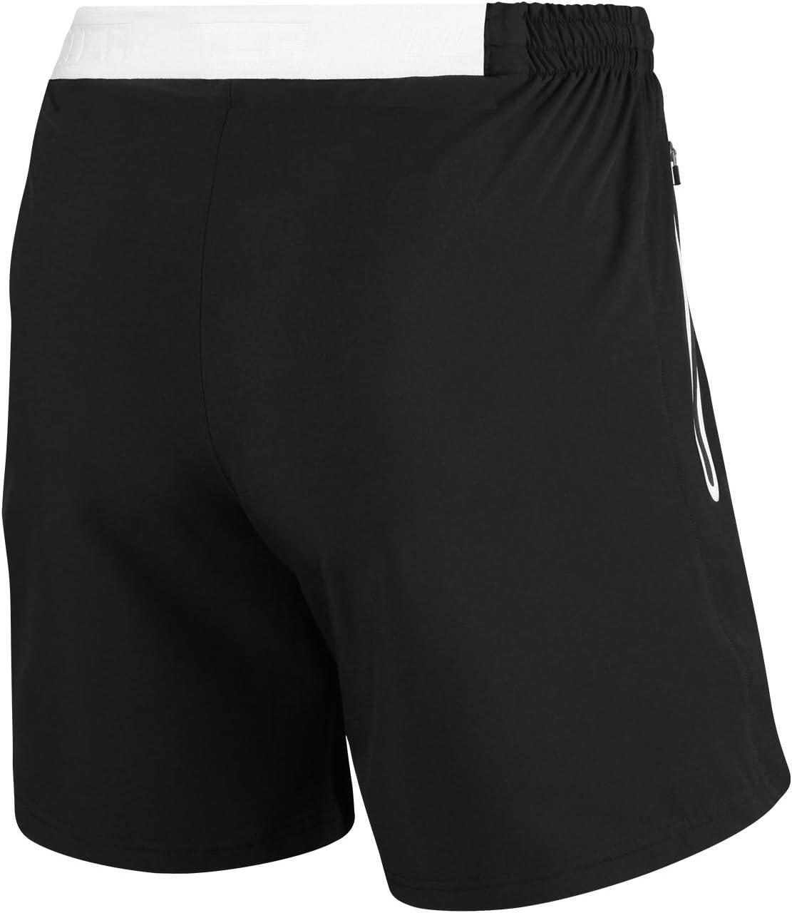 Men's Elite Tech Lightweight Running Shorts with Zip Pockets - Black/White 2/6