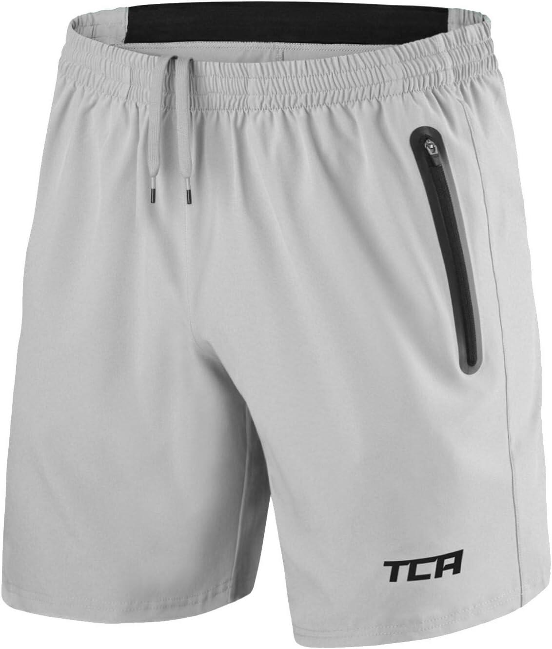 Men's Elite Tech Lightweight Running Shorts with Zip Pockets - Cool Grey/Black 1/6