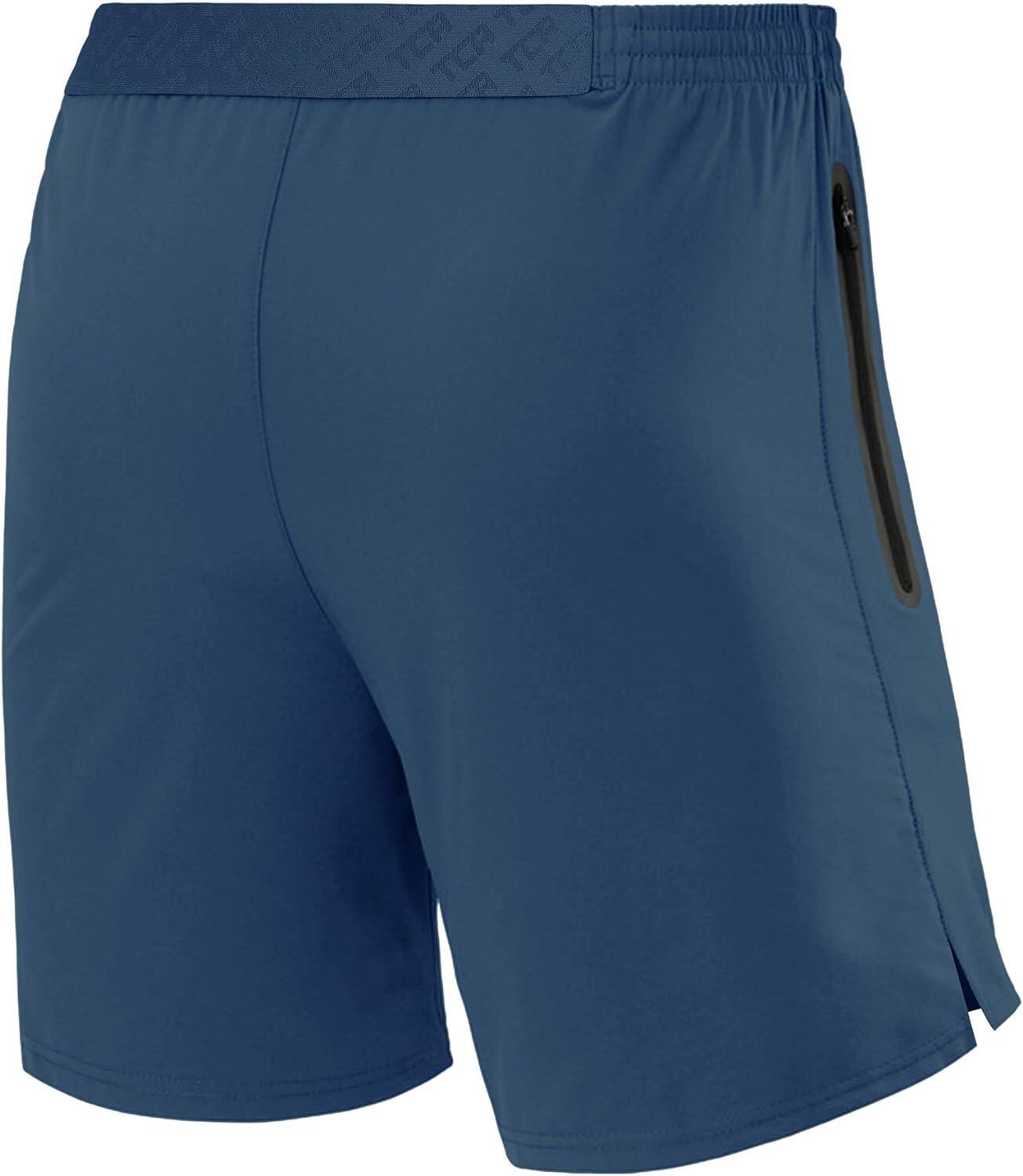 Men's Elite Tech Lightweight Running Shorts with Zip Pockets - Iron Blue 2/6