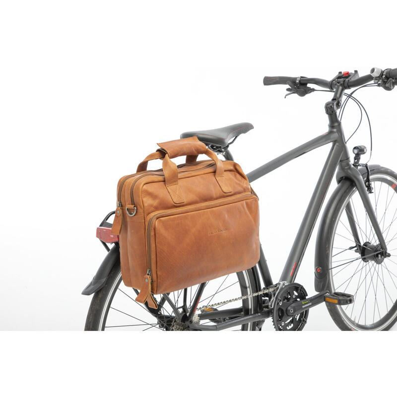 FietstasCali 17 liter 40 x 15 x 31 cm - gemaakt van luxe leder