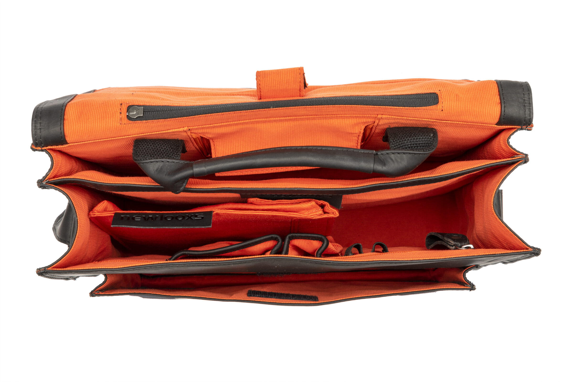 Borsa bici in pelle Fellini con tasca imbottita per laptop 15" (Nero) 6/7