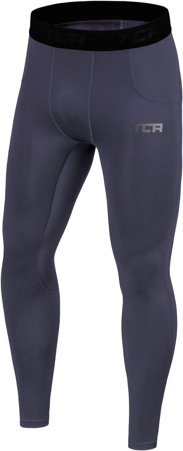 TCA Men's Super Thermal Compression Leggings - Graphite