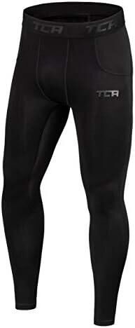 TCA Men's Super Thermal Compression Leggings - Black Stealth