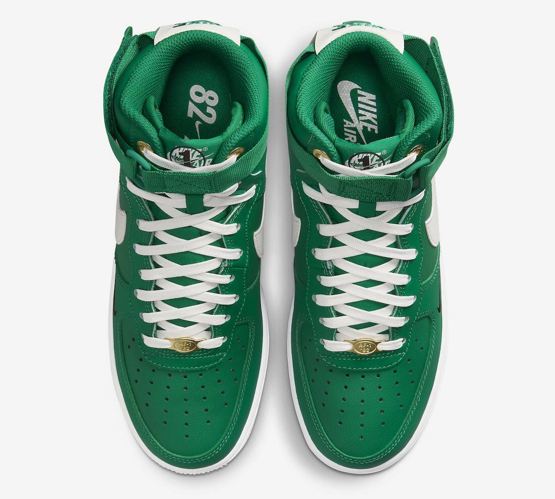 Scarpe ragazzo nike air force high se - verde in pelle 3/5