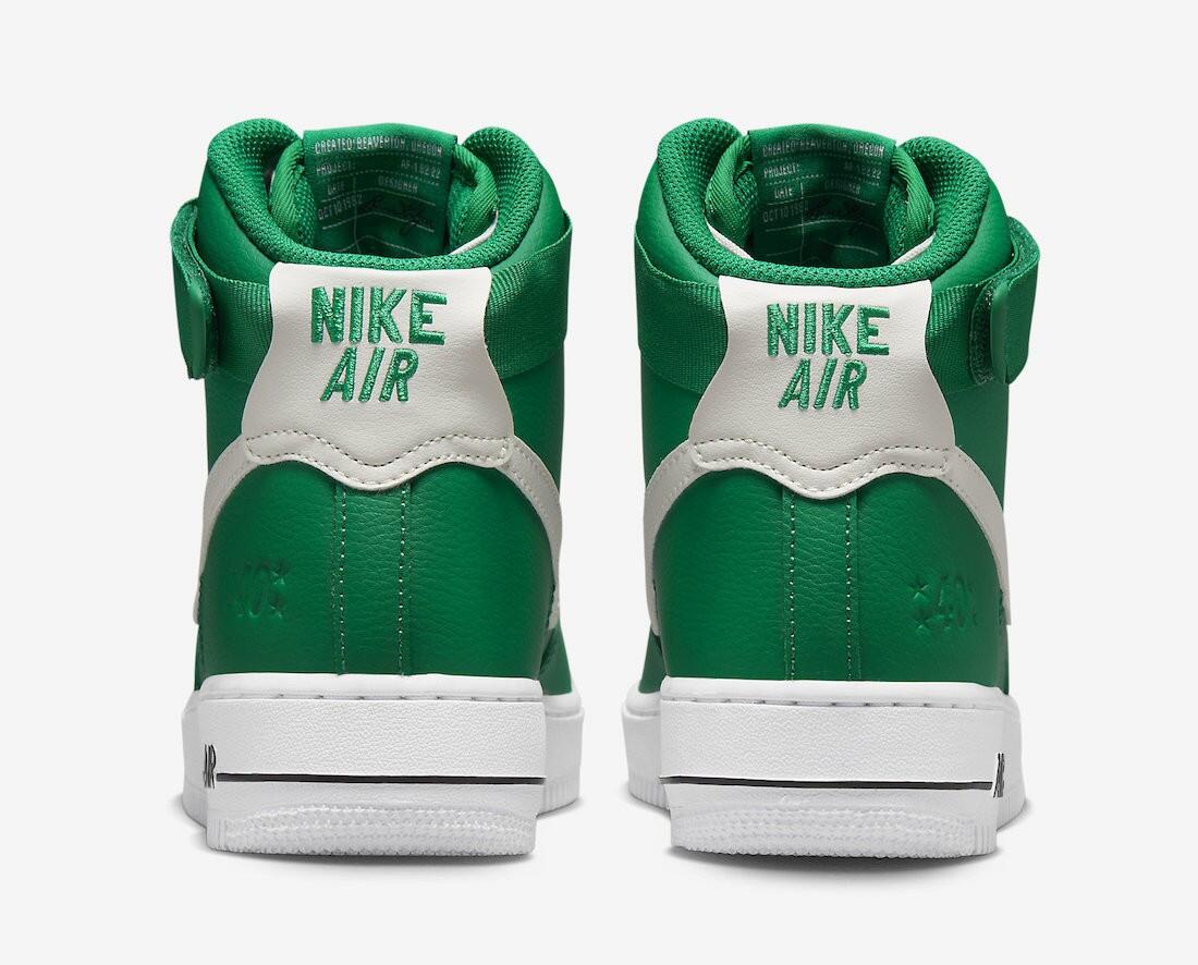Scarpe ragazzo nike air force high se - verde in pelle 4/5