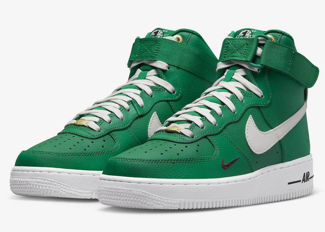 Scarpe ragazzo nike air force high se - verde in pelle 2/5