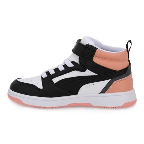 Sneaker Bambino   Rebound v6 mid bco/nero/rosa 393832-07 3/5
