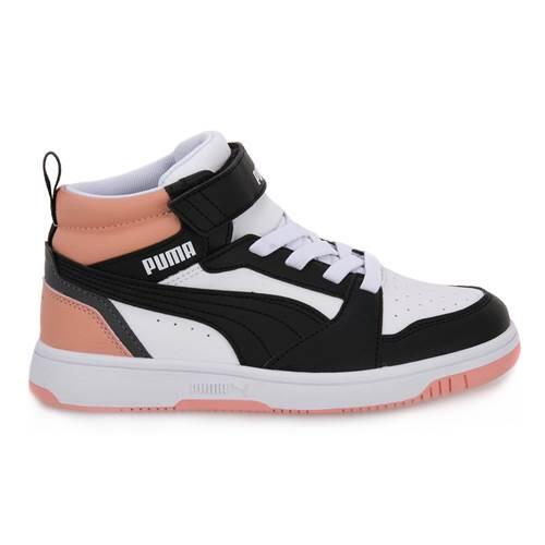 Sneaker Bambino Rebound v6 mid bco/nero/rosa 393832-07