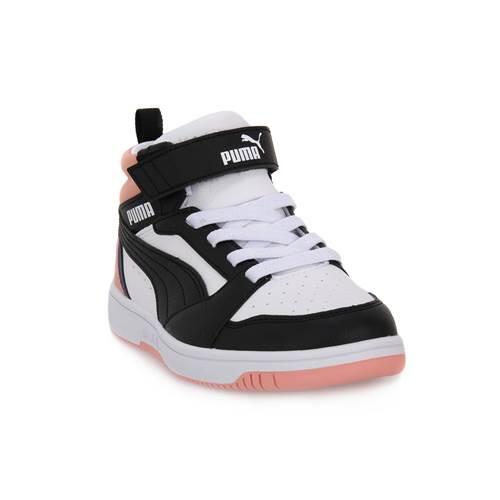 Sneaker Bambino   Rebound v6 mid bco/nero/rosa 393832-07 2/5
