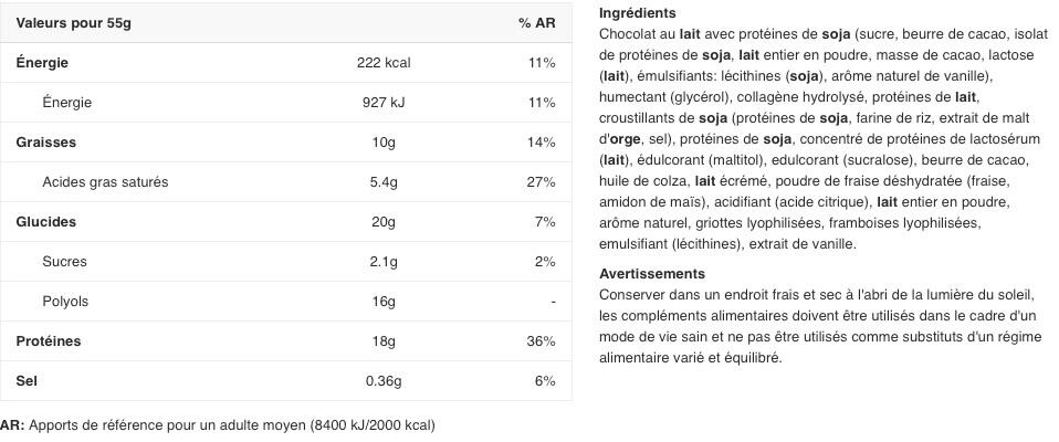 Barres protéinées - Protein Bar - Chocolat Croustillant et Baies 2/4