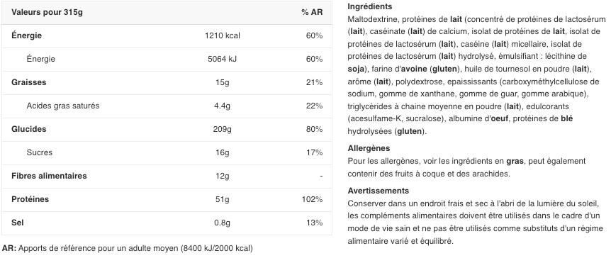 Hard gainer - True Mass 1200 - Glace à la Vanille 4800g 2/5