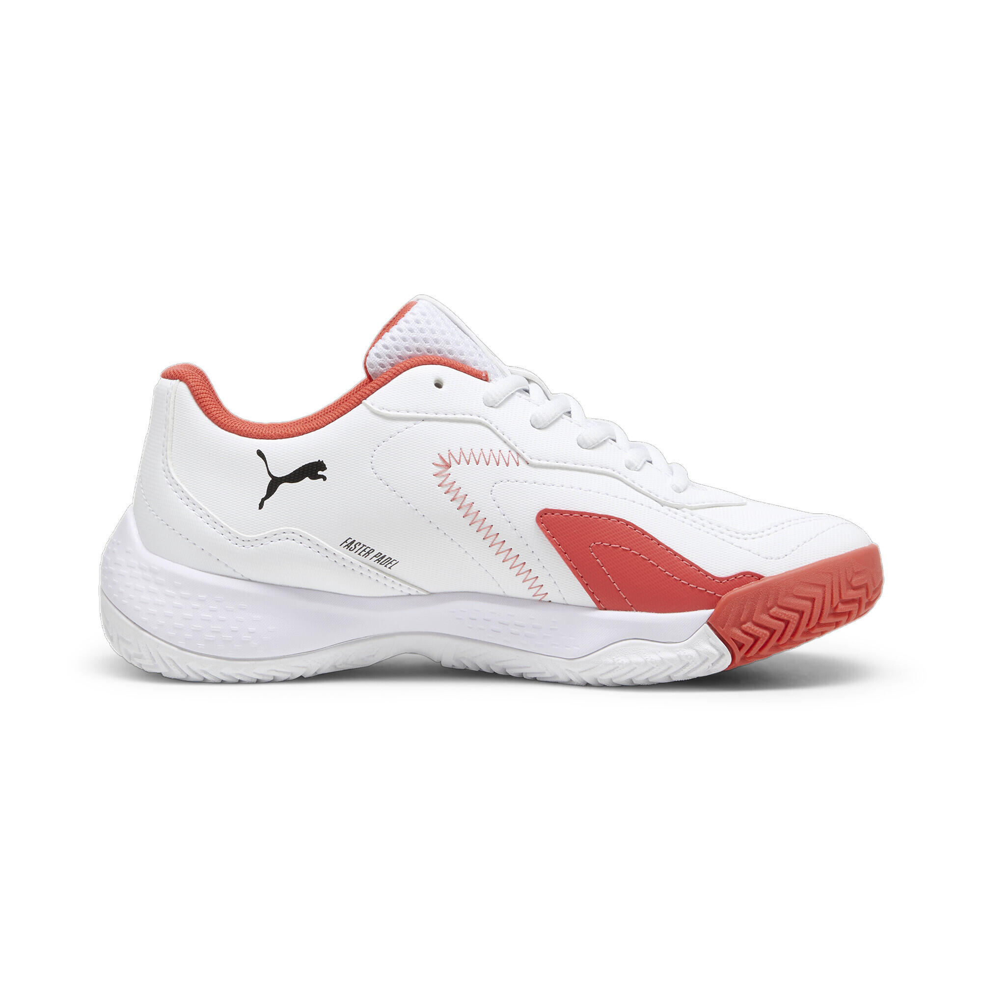 Chaussures de padel NOVA Smash Enfant et Adolescent PUMA White Black Active Red 5/6