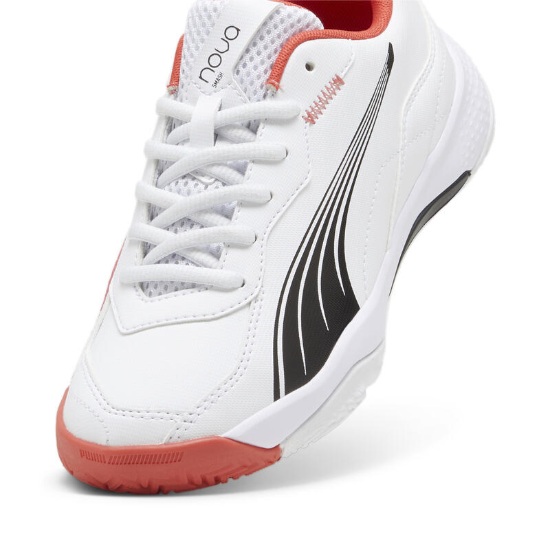 Chaussures de padel NOVA Smash Enfant et Adolescent PUMA White Black Active Red