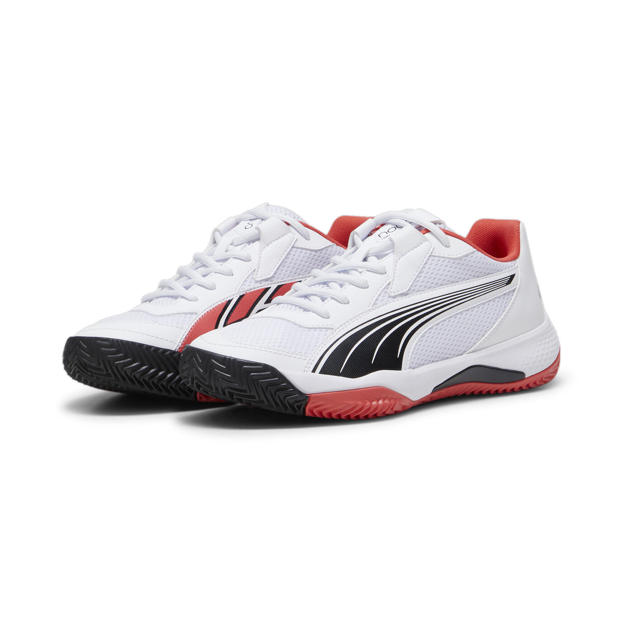 Puma - Chaussures De Padel Nova Court Puma White Black Active Red - Chaussures De Sport - Blanc|noir|rouge - Decathlon