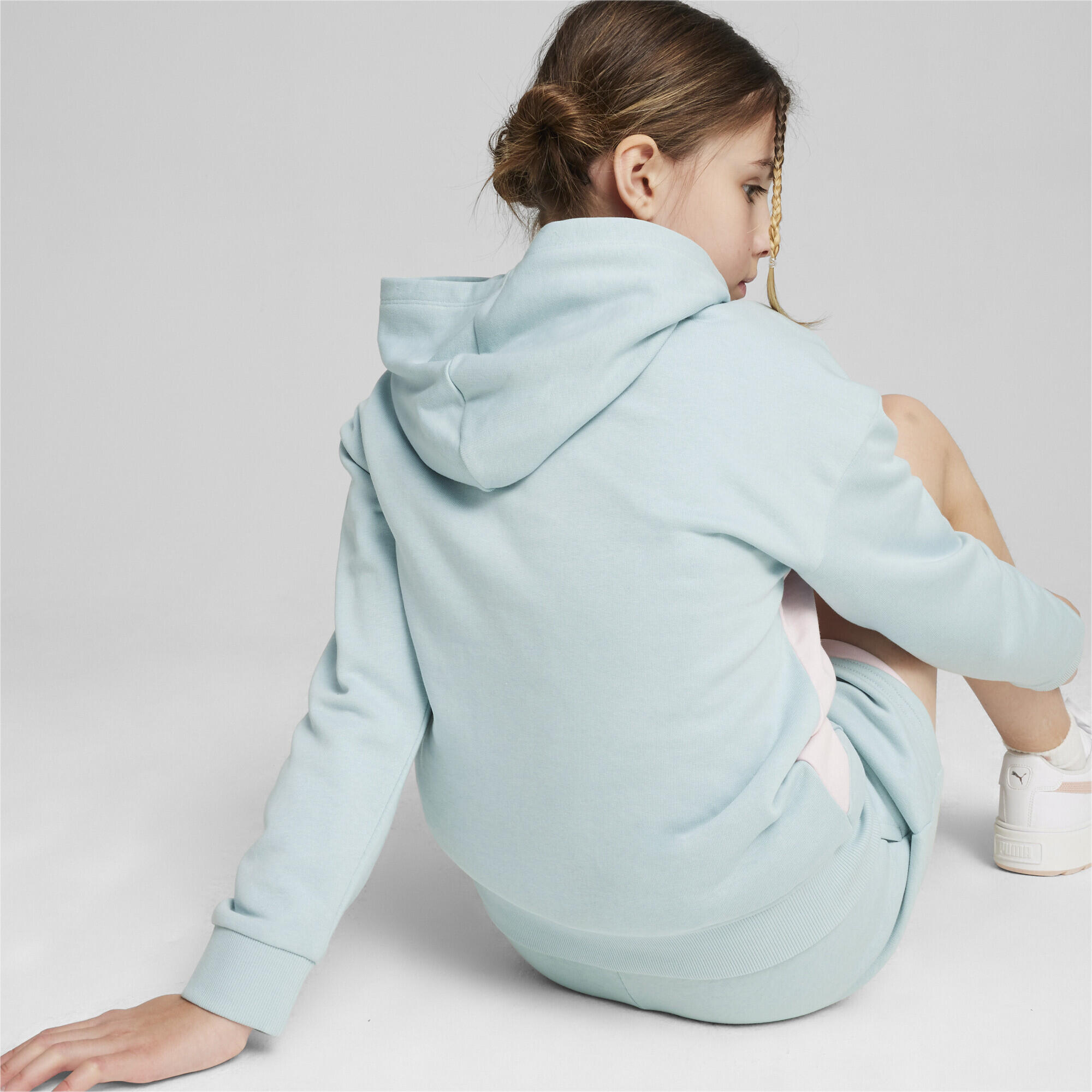 Hoodie Colorblock PUMA POWER Enfant et Adolescent PUMA Turquoise Surf Blue 3/5