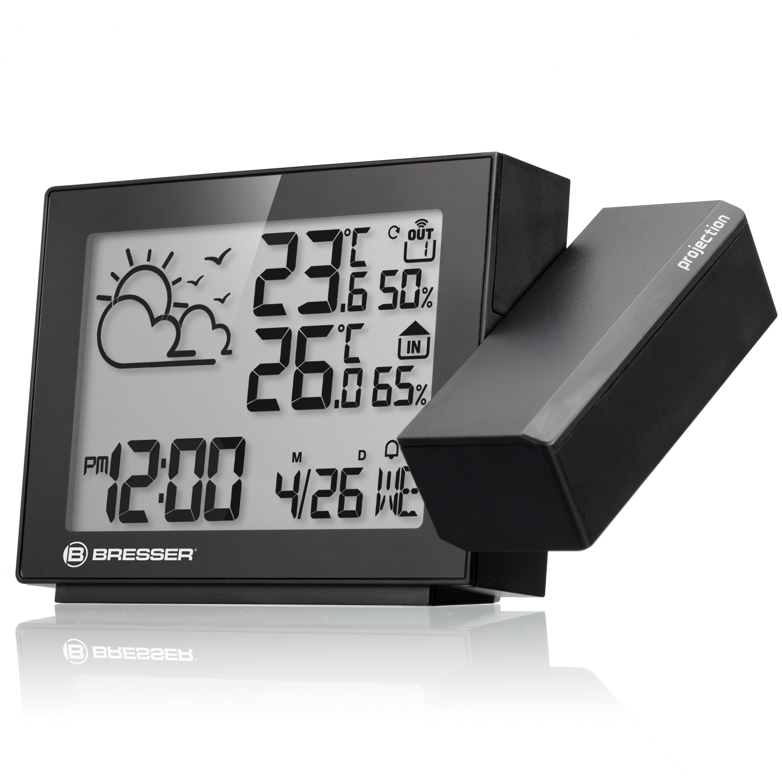 Station météo radio PROJECTION, prévisions météorologiques, heure et + info 4/7