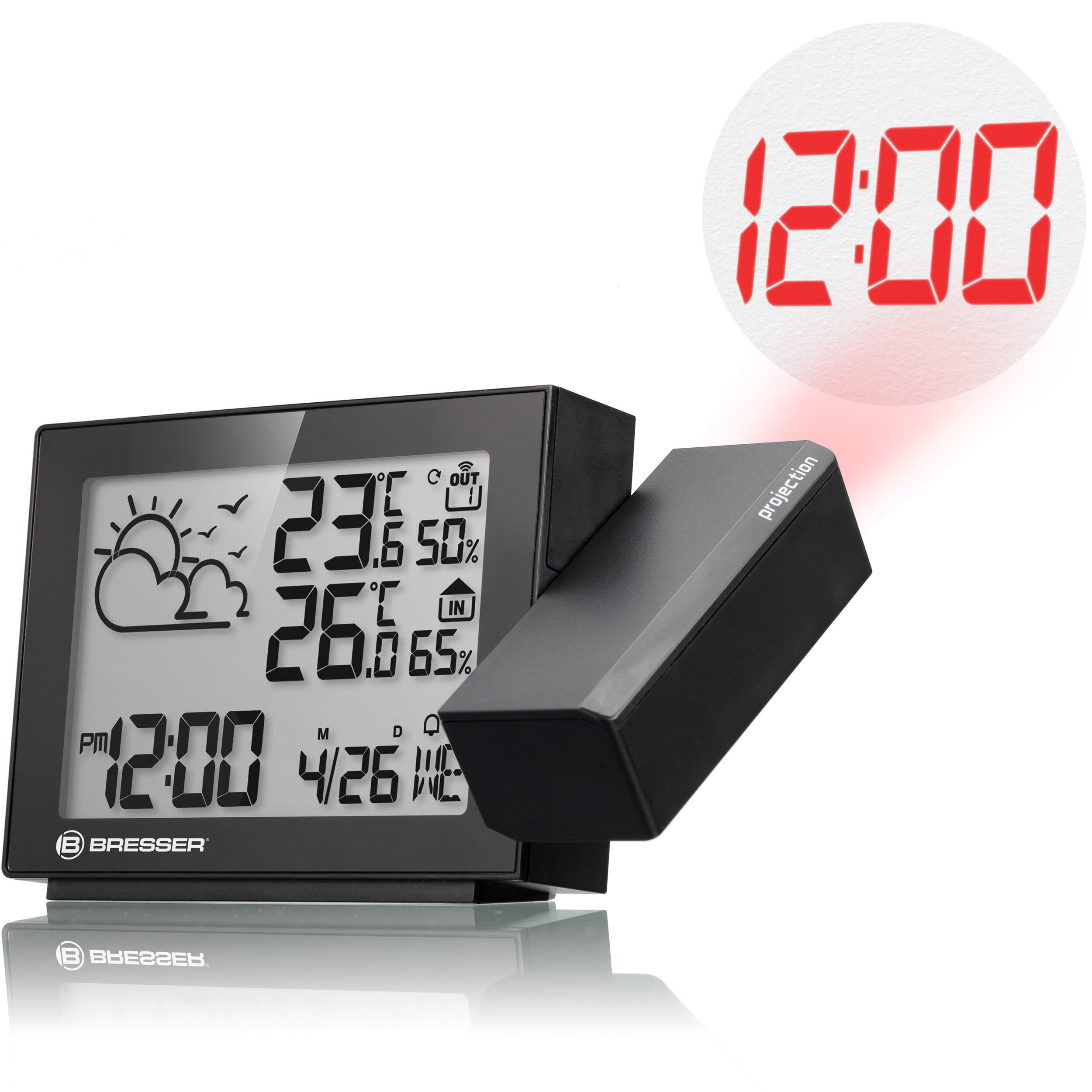 Station météo radio PROJECTION, prévisions météorologiques, heure et + info 5/7