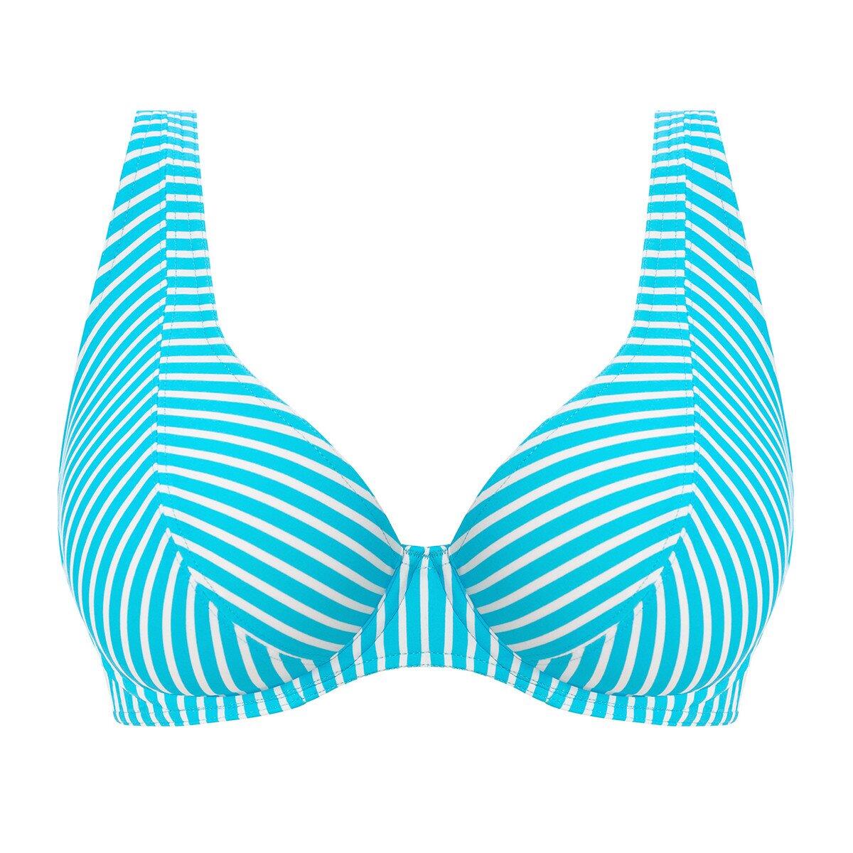 Jewel cove stripe bikini top with underwire