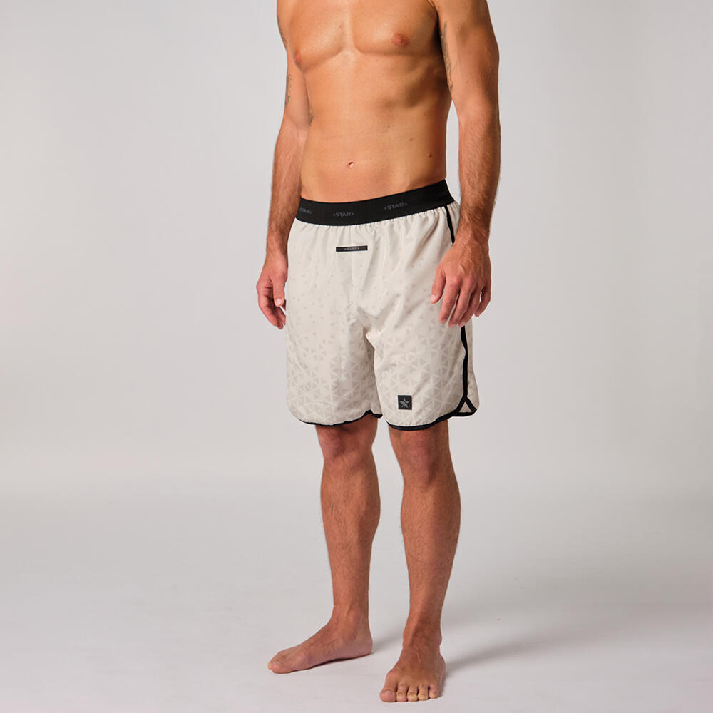Short de beach-volley pour hommes avec un design de météorites blanc/gris. 3/4