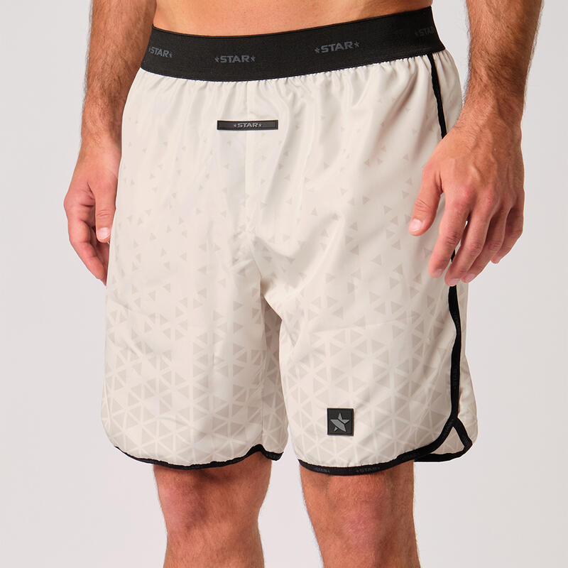 Short de beach-volley pour hommes avec un design de météorites blanc/gris.