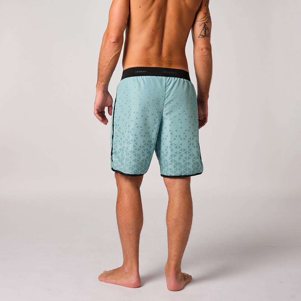 Short de beach-volley pour hommes avec un design de météorites bleu clair. 4/4