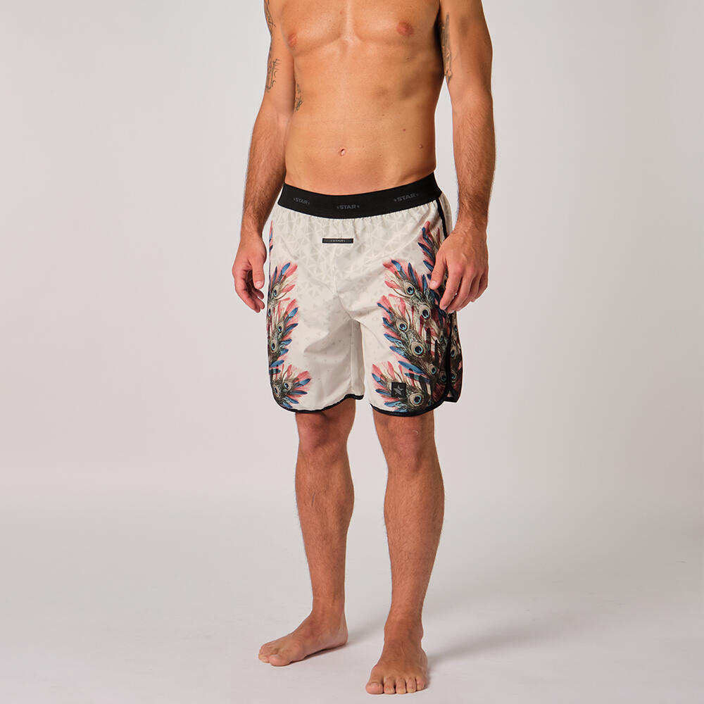 Short de beach-volley pour hommes avec un motif de plumes de paon. 3/3