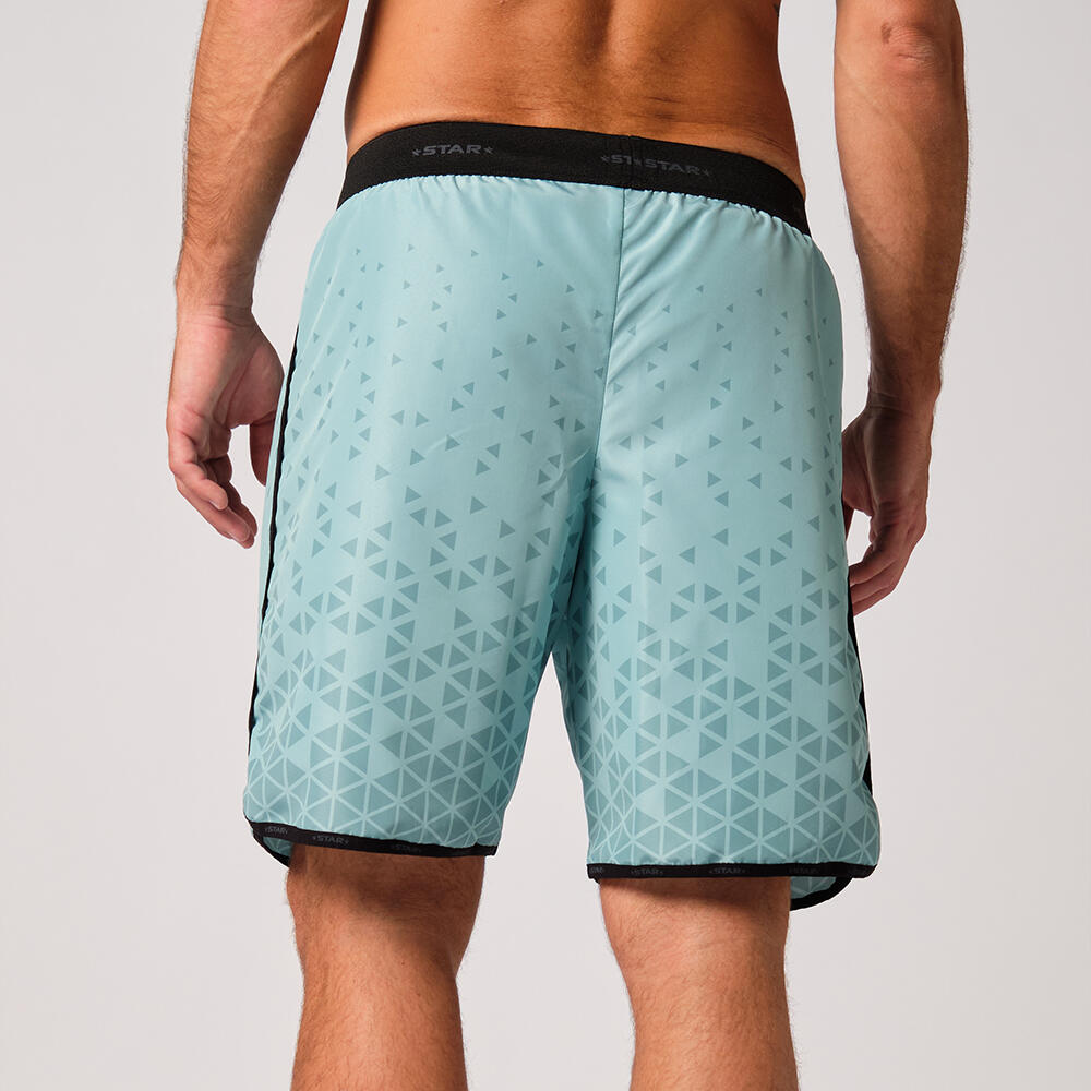 Short de beach-volley pour hommes avec un design de météorites bleu clair. 2/4