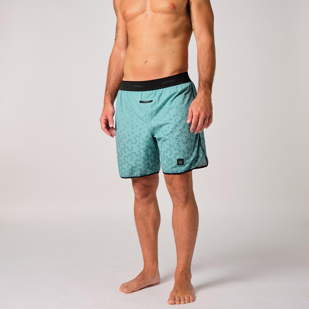 Short de beach-volley pour hommes avec un design de météorites bleu clair. 3/4