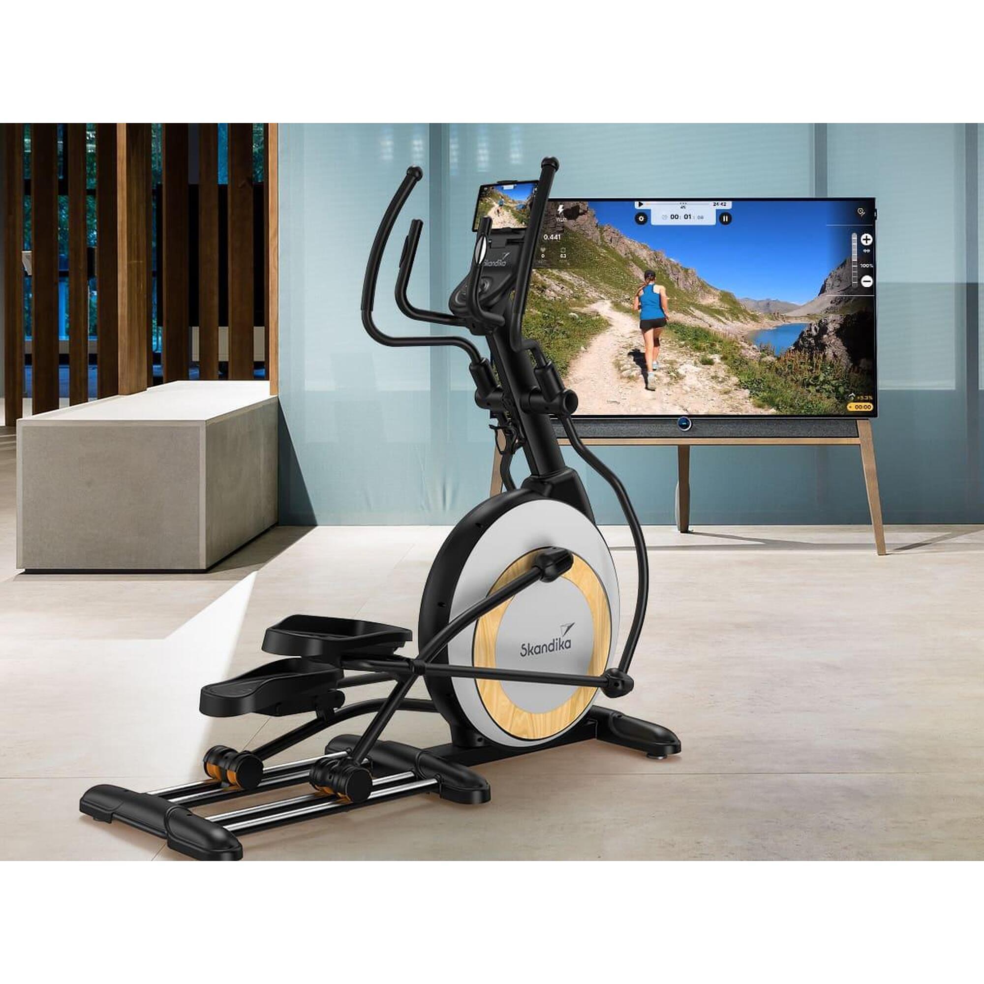 Velo elliptique avec inclinaison reglable Carbon P26 S connecte Inertie 26Kg SKANDIKA Decathlon