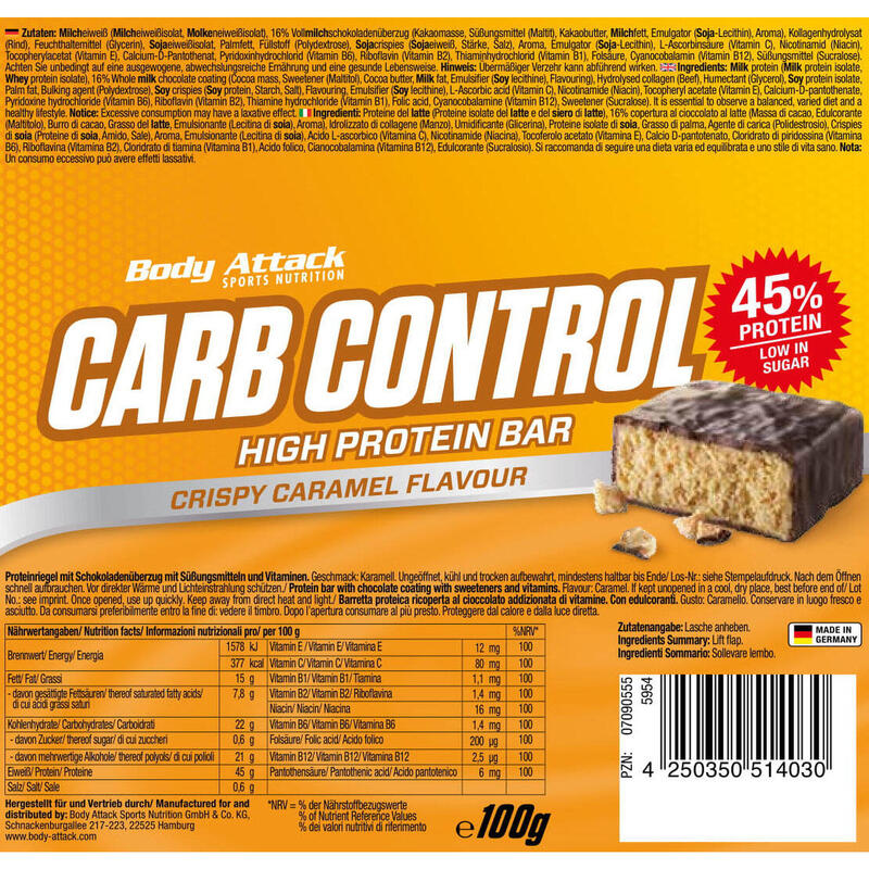 Boîte Carb Control High Protein Bar (15x100g) | White Cookie
