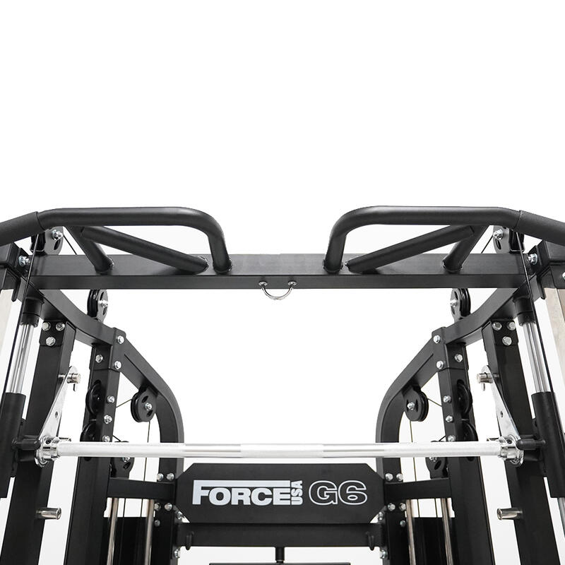 G6™ All-In-One Trainer - Rack, Máquina Smith, Multipower + Doble Polea Ajustable