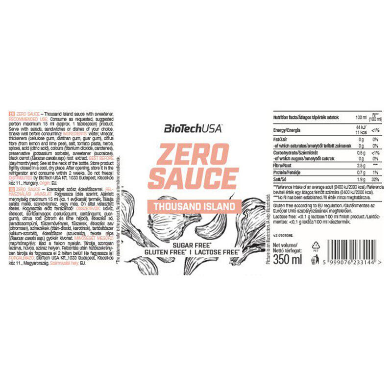 BioTechUSA Zero Sauce Mil Islas 350 Ml