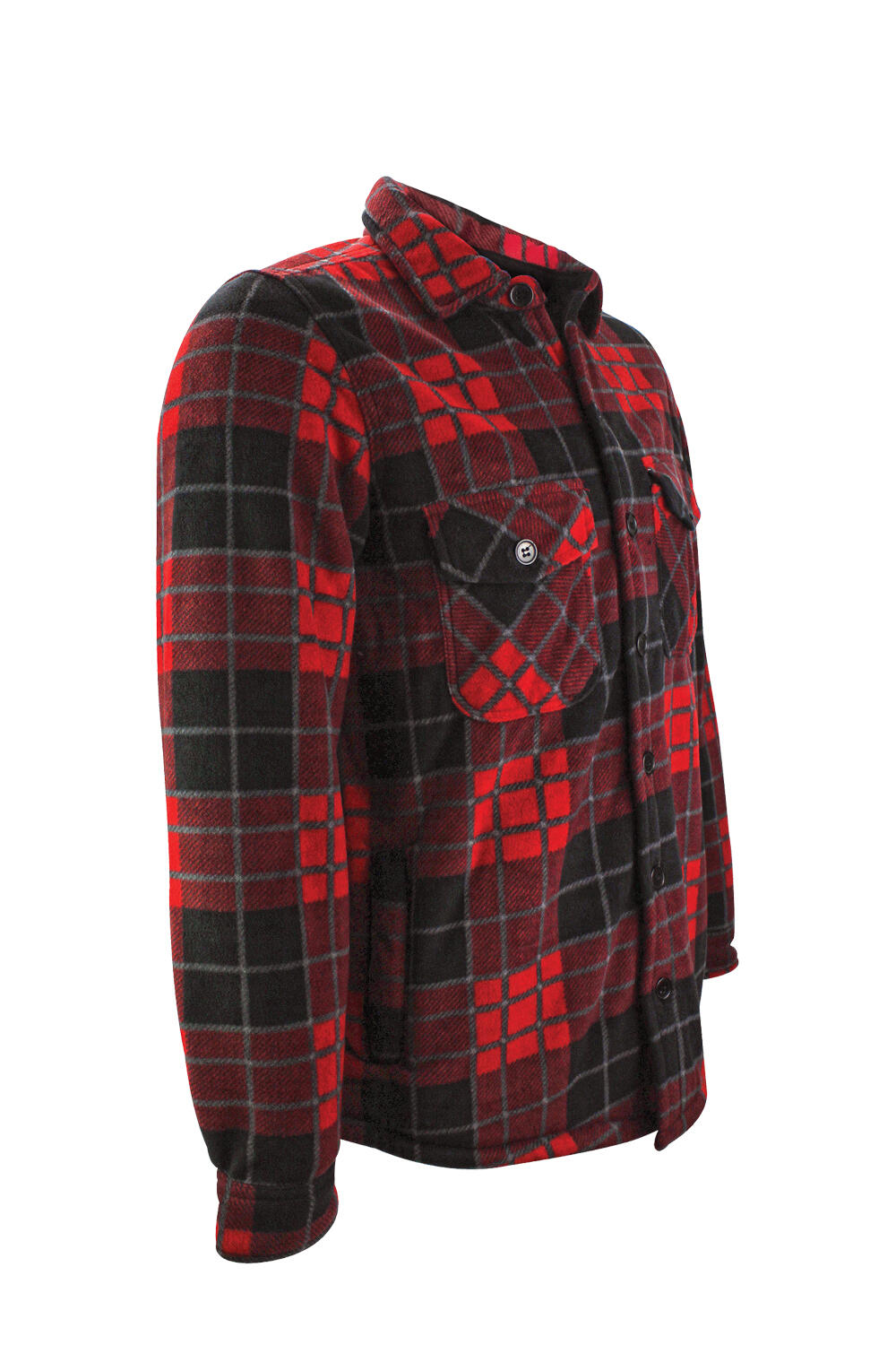Mens Quilted Plaid Pattern Thermal Warm Long Sleeve Winter Jacket 2/4