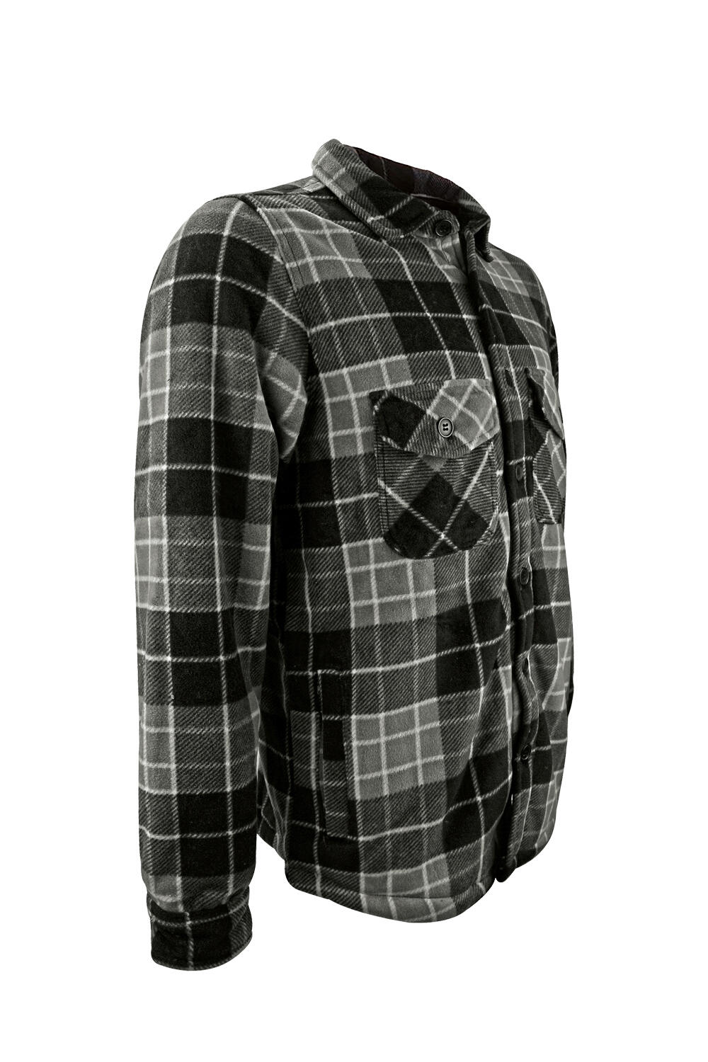 Mens Quilted Plaid Pattern Thermal Warm Long Sleeve Winter Jacket 2/4