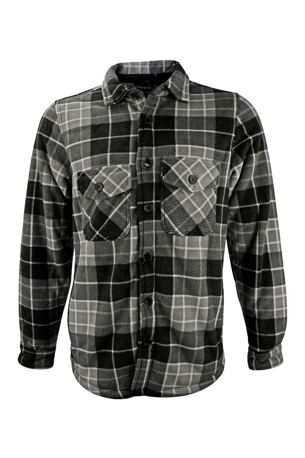 Mens Quilted Plaid Pattern Thermal Warm Long Sleeve Winter Jacket 1/4