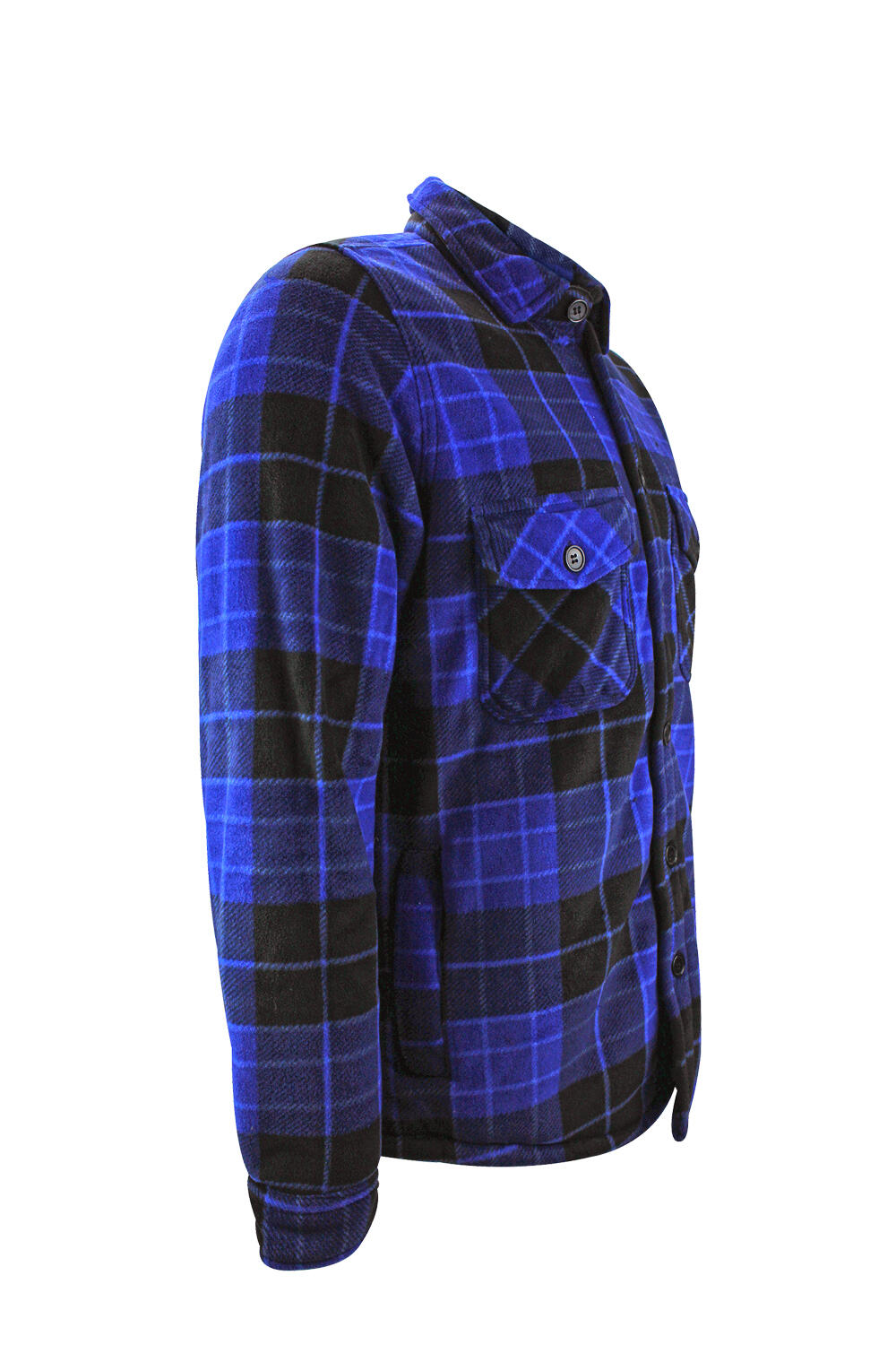 Mens Quilted Plaid Pattern Thermal Warm Long Sleeve Winter Jacket 2/4