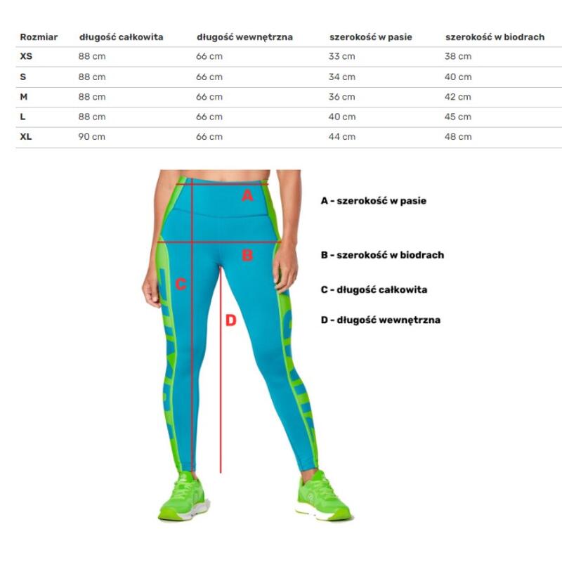 Legginsy sportowe damskie Zumba Free To Create z wysokim stanem