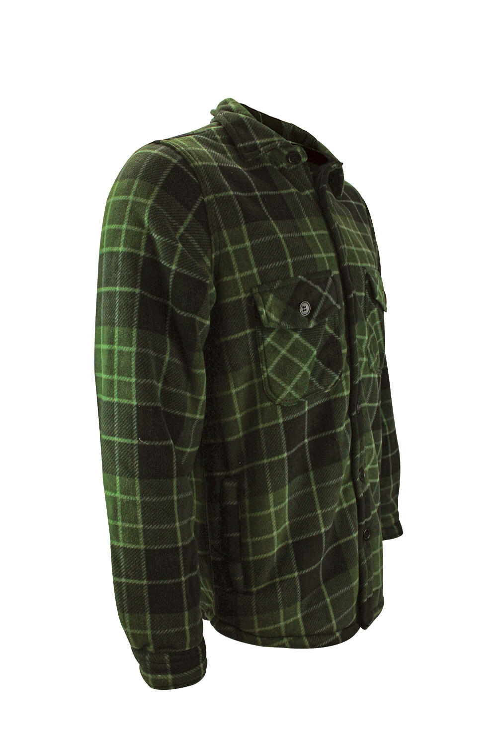 Mens Quilted Plaid Pattern Thermal Warm Long Sleeve Winter Jacket 2/4