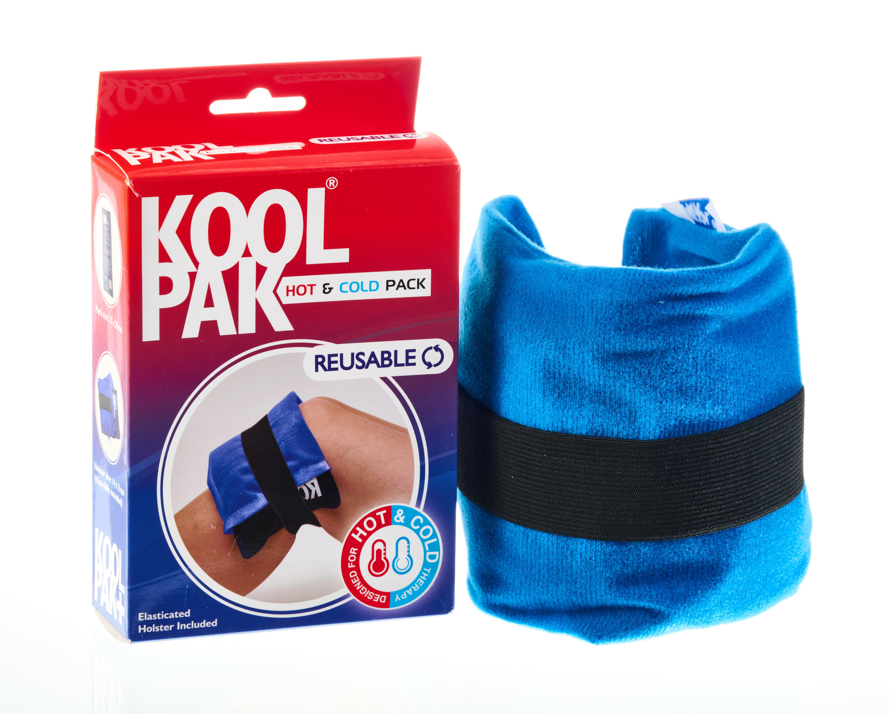 Koolpak Luxury Reusable Hot Cold Pack - 12 x 29cm with Elasticated Holster 1/5
