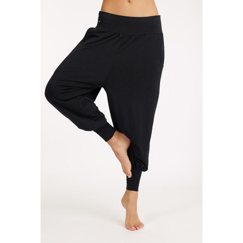 Wijde yoga harem broek Isa - Urban Black