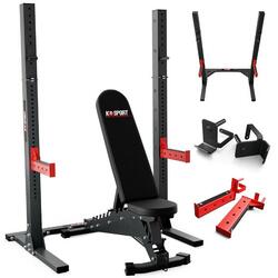 Ensemble De Squat Rack Avec Banc De Musculation Réglable