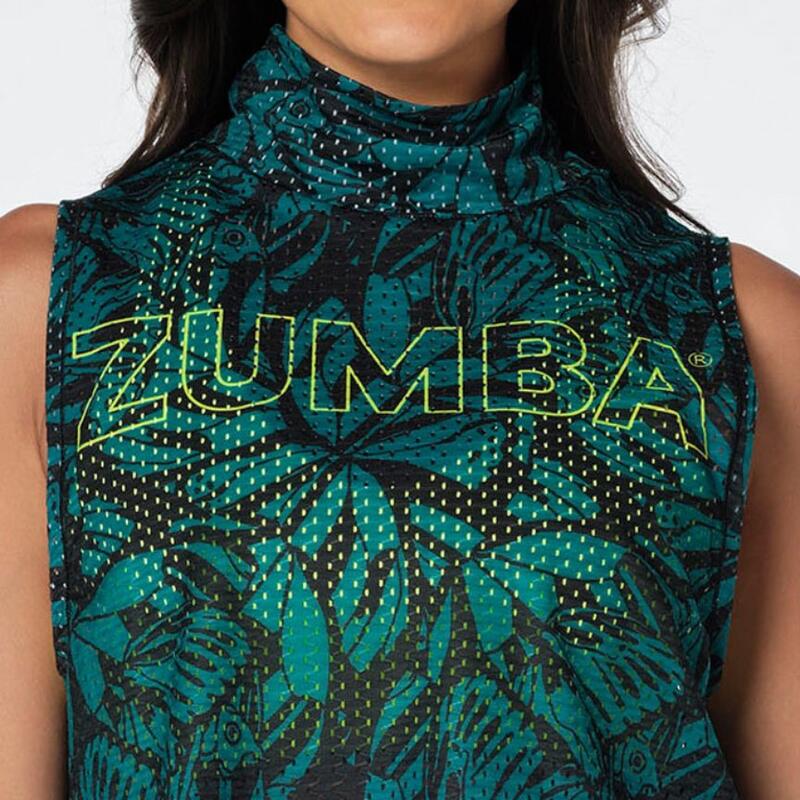 Koszulka sportowa damska Zumba Butterfly Crop z siateczki
