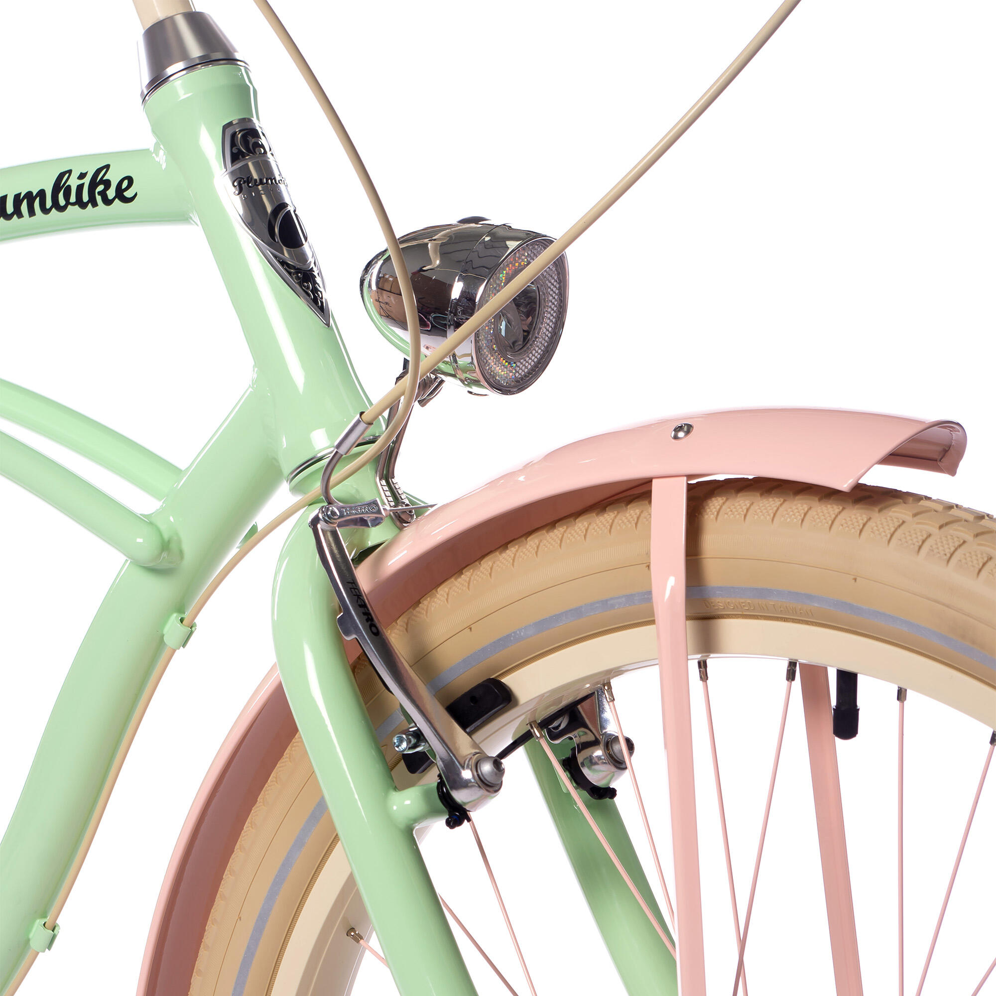 Rower miejski damski Plumbike Rider Go Girl Pistachio 3B z hamulcem v-brake 3/7