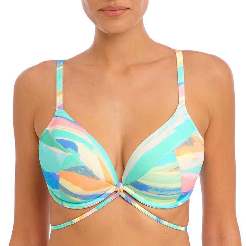 Beugelbikinitop in pastelkleur met afneembare Summer Reef-band