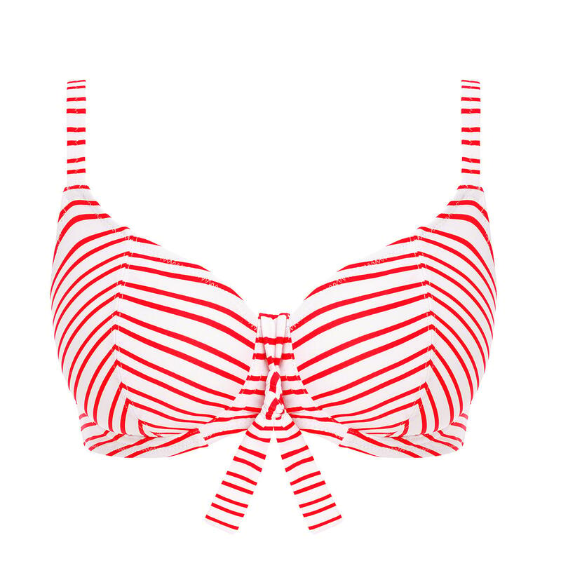 Top de bikini a rayas con aros New shores