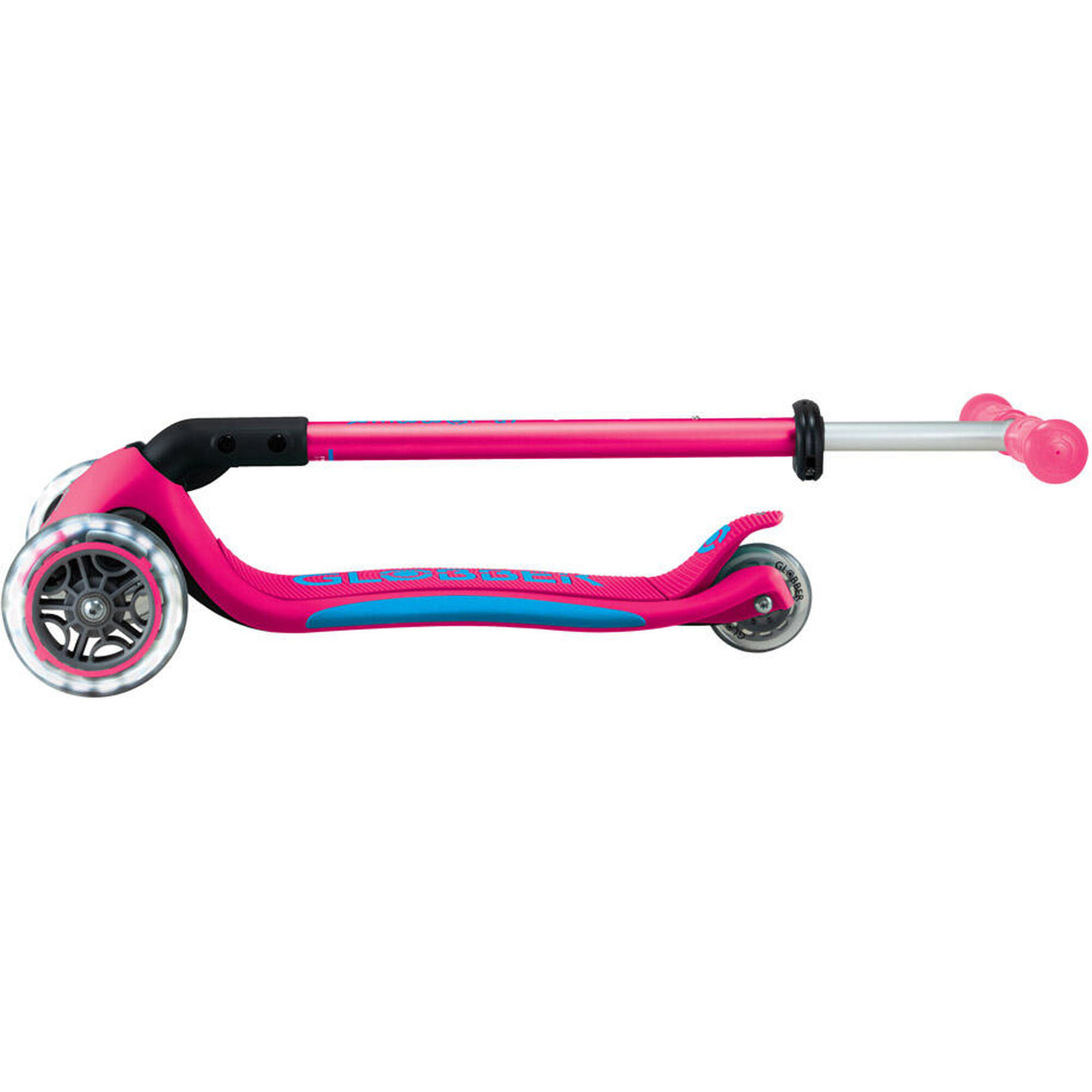 Mini t Scooter Primo Pieghevole Plus Luci Fucsia - Azzurro