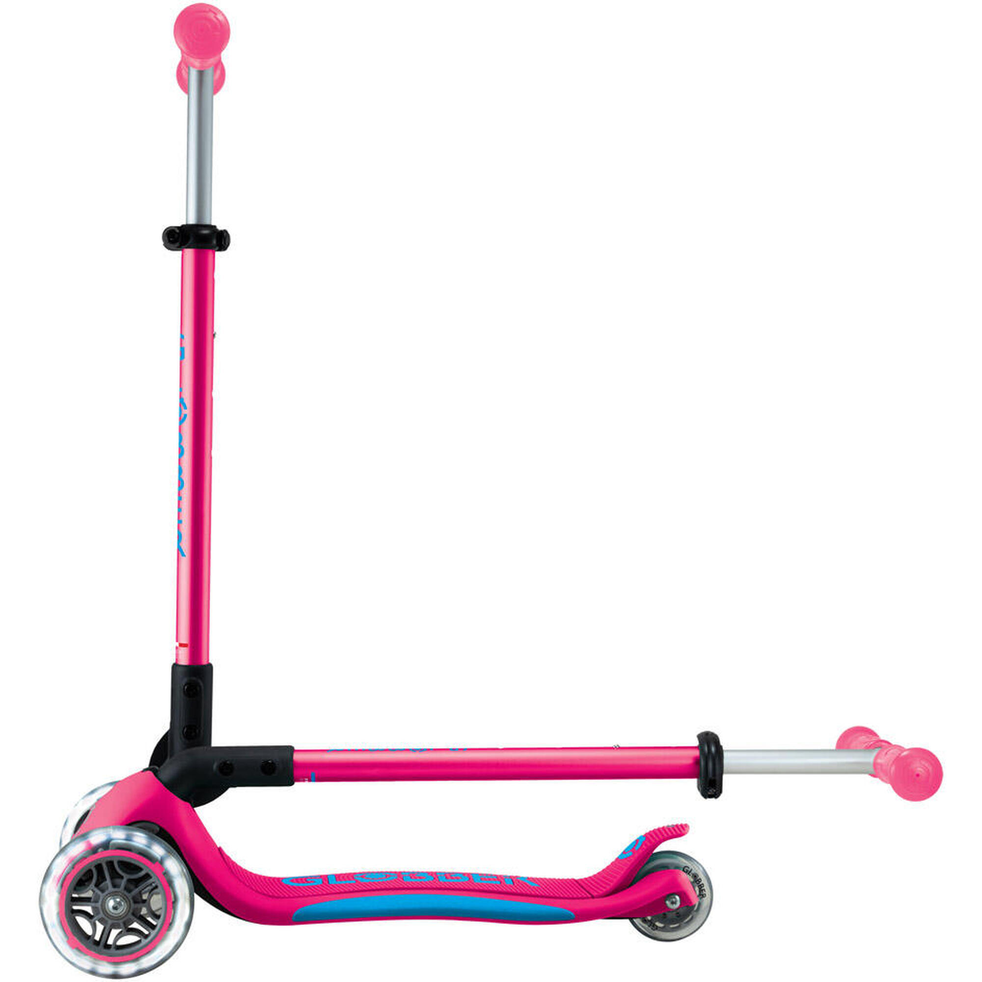 Mini t Scooter Primo Pieghevole Plus Luci Fucsia - Azzurro