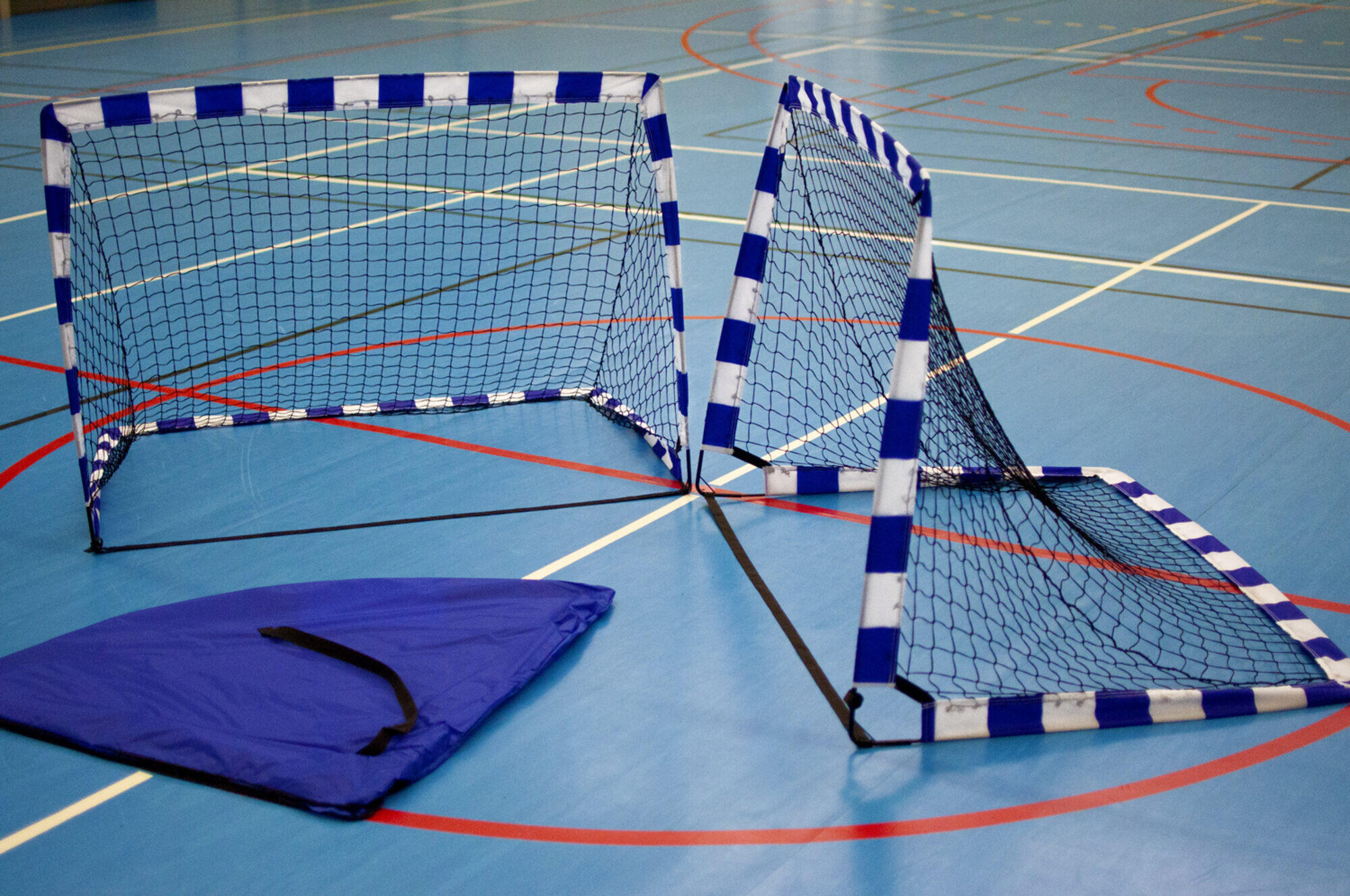 Porte da pallamano pieghevoli pop-up Netsportique 1,8 x 1,2 m blu/bianco 2/5