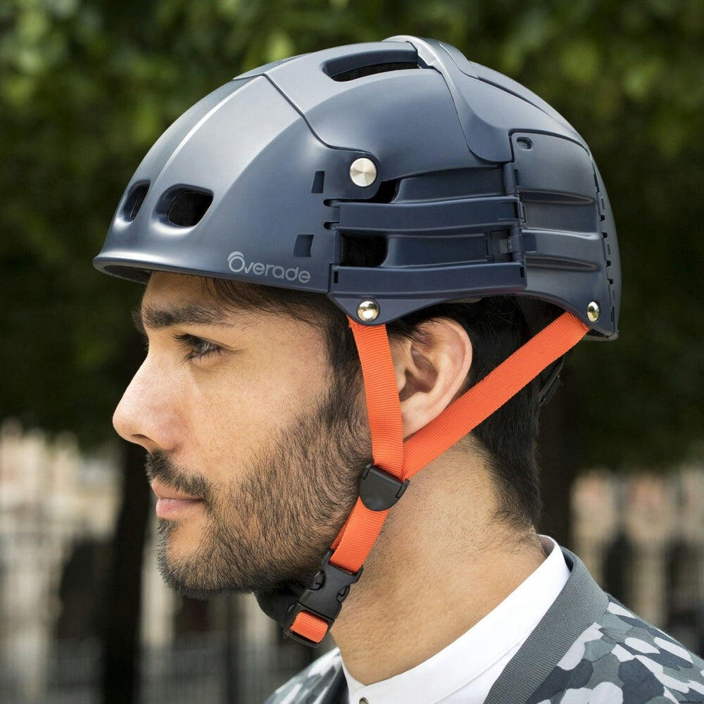 Casque pliable Plixi bleu pour vélo ou trottinette 6/9